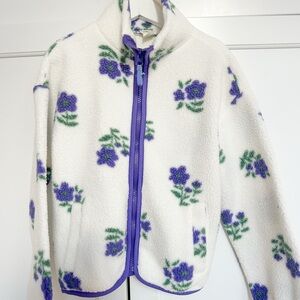 J. Crew Crewcuts Floral Fleece Jacket with Zip